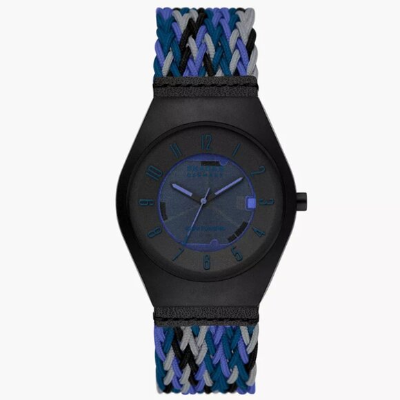 SKAGEN SKW6871 SAMSØ SERIES BLUE DIAL MULTICOLOR rPET WOVEN STRAP MENS WATCH - Picture 1 of 9